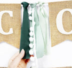 Welcome Baby Heart Burlap Pennant Banner Flag Felt Welcome Baby Sign and Heart - Image 5