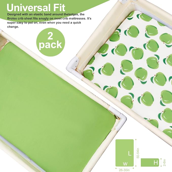 TILLYOU Mini Crib Sheets Fitted 2 Pack, Pack and Play Sheets - Image 6