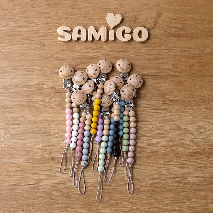 SAMiGO Pacifier Clips for Baby Boys Pacifier Holders Silicone Paci Binky Clips - Image 5