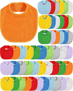 JaGely 30 Pack Baby Muslin Bandana Bibs Multicolor Solid Unisex Waterproof by JaGely
