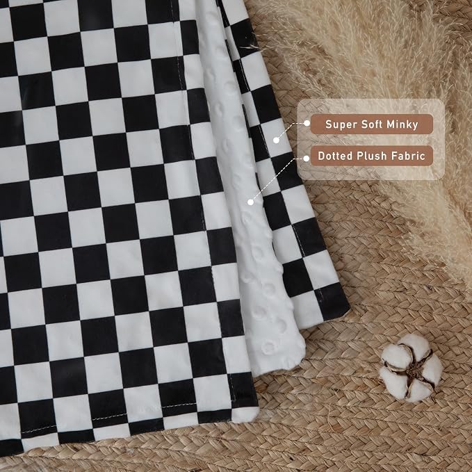 Checkered Baby Blankets for Boys, Comfy Durable Blanket - Image 4