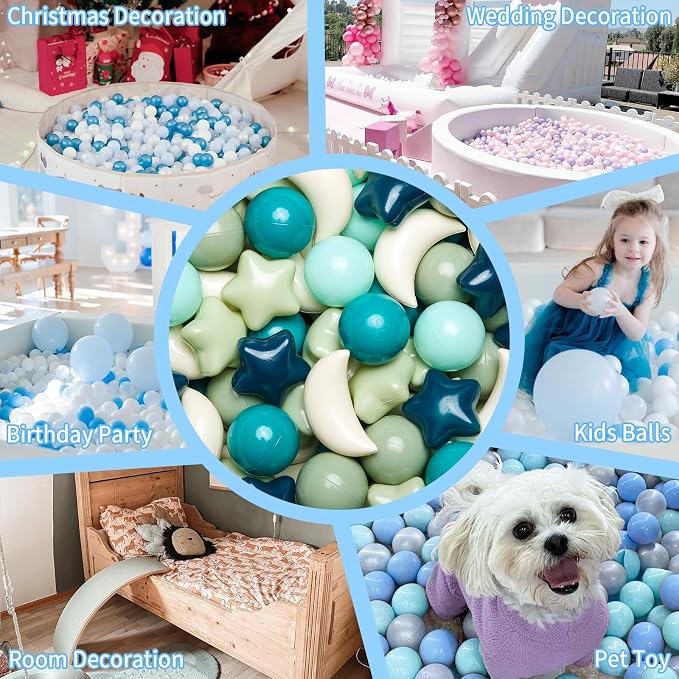 GOGOSO Ball Pit Balls Stars Moon Shapes Plastic Pitballs - Image 4