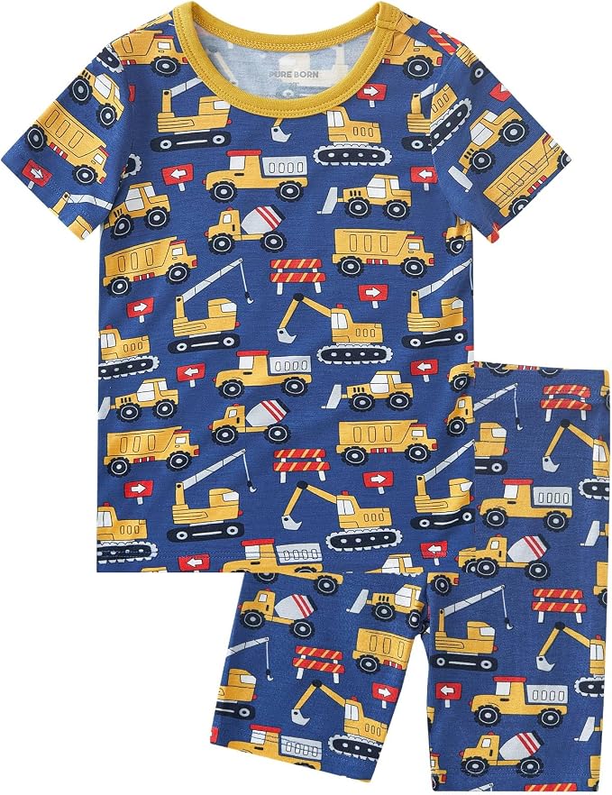pureborn Baby Toddler Kids Viscose from Bamboo Pajamas Set Pjs 2pcs 18M-8Y by pureborn