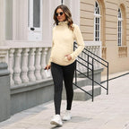 GINKANA Maternity Women's Long Sleeve Shirt Half Zipper Lapel Lightweight - Image 5