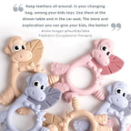 Bibado - Dotty The Dinosaur Teething Toys, Mist - Multi-Sensory Teether - BPA - Image 7