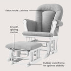 Child Craft Cozy Glider Rocker and Ottoman Set, Padded Cushion - Image 4