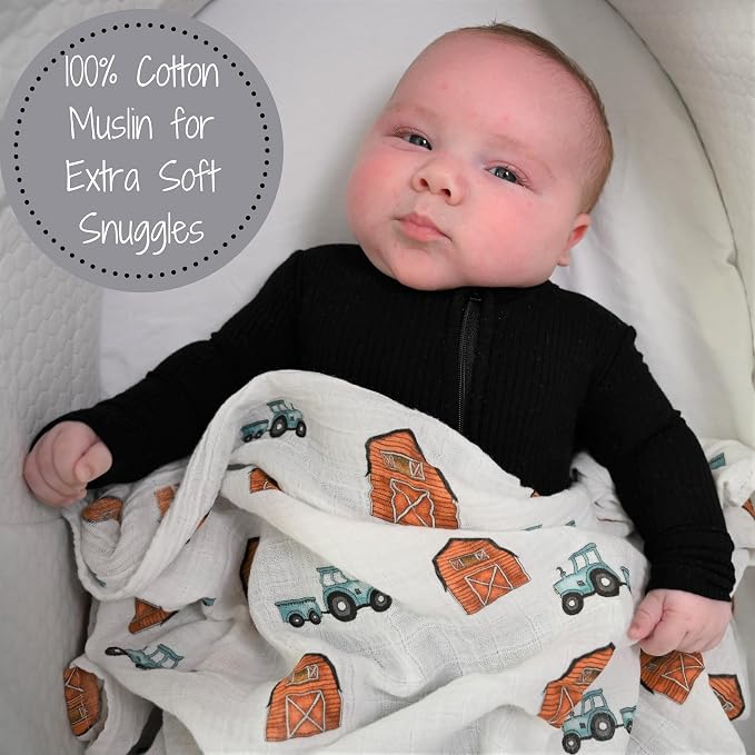 LollyBanks Swaddle Blanket, 100% Cotton Muslin Swaddle Blankets - Image 2