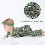 Viscose from Bamboo Ruffled Zippered One-Piece Infant Footless Sleepers Rompers - Image 4