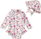 Infant Baby Girl Swimsuit One-Piece Long Sleeve Rash Guard by YOUNGERTREE