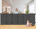 120 Inch Retractable Baby Gates Extra Wide, 41 Inch Reinforced Extra Tall Gate by EZIGO
