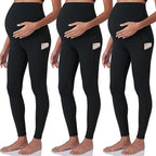 POSHDIVAH 3 Pack Women's Maternity Workout Leggings Over The Belly Pregnancy by Poshdivah
