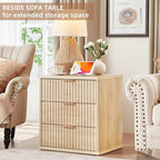 LEYAOYAO Fluted Nightstand - Image 9
