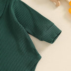 Newborn Baby Boy Girl Clothes Ribbed Knitted Long Sleeve Romper Pants Solid - Image 5
