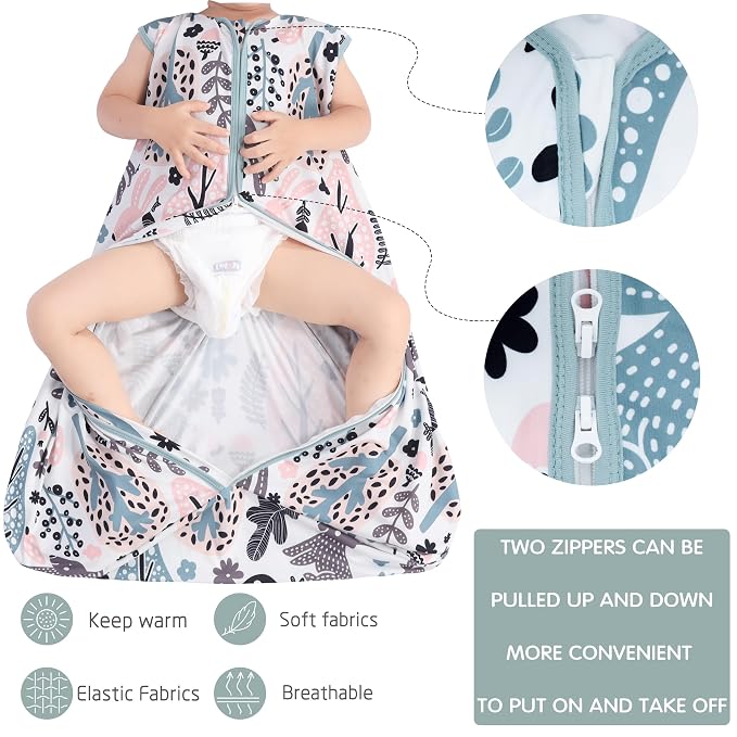 Baby Sleep Sack 12-18 Months 3 Pack Baby Wearable Blanket 100% Rayon Cotton - Image 5
