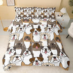 QOOMO Kawaii Dog Comforter Set, Queen Size, Down Alternative, Soft and - Image 2