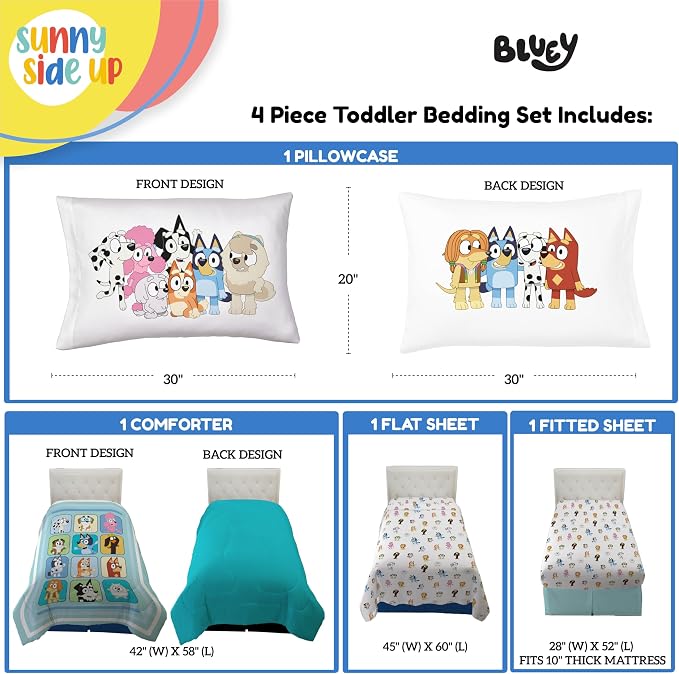 Sunny Side Up Bluey & Friends Toddler Comforter Set - Image 3