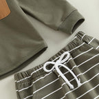 2Pcs Baby Boys Hoodie Tops Pants Set Dinosaur Deer Print Sweatsuit Fall Winter - Image 4