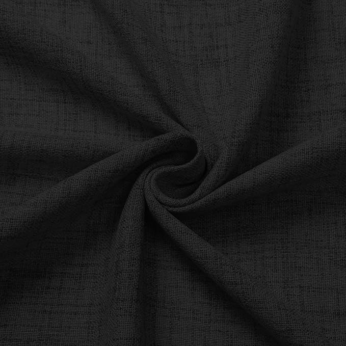 Tollpiz Linen Curtains Living Room Rod Pocket Semi Sheer Curtain Burlap Light - Image 9
