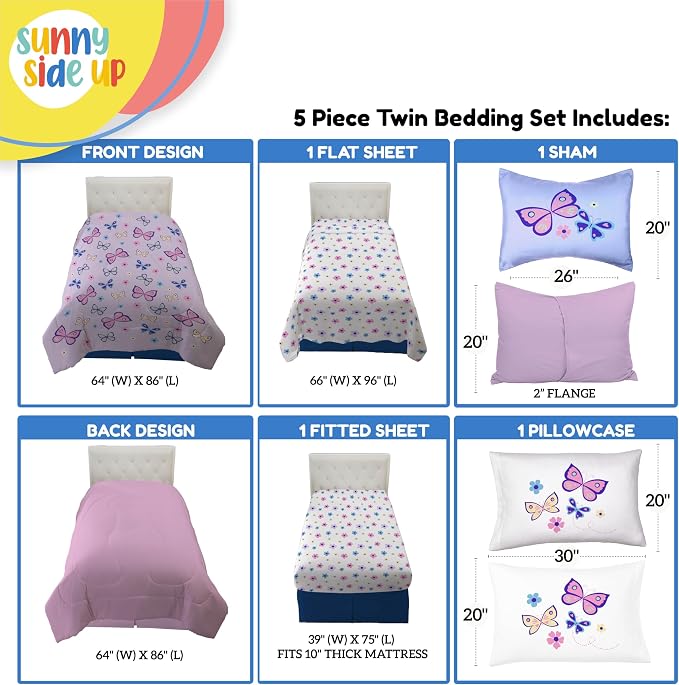 Sunny Side Up Butterfly Twin Comforter Set - Image 3