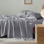 Bedsure California King Sheet Sets, Cooling Sheets, Rayon Derived from Bamboo - Image 3