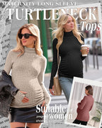 3 Pack Maternity T-Shirts Pregnancy Tops Women Sweater Long Sleeve Turtleneck - Image 2