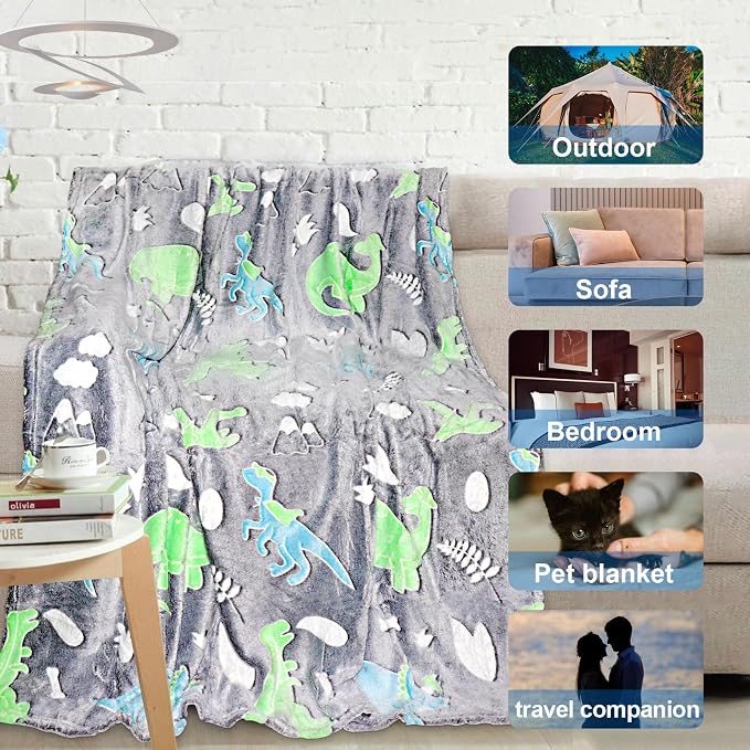 Glow in the Dark Dinosaur Blanket - Image 6