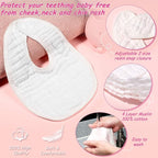 Tatuo 10 Pcs White Muslin Baby Bibs - Image 3