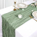6 Pack Sage Green Cheesecloth Table Runner 10Ft Gauze Cheese Cloth Table Runner - Image 4