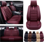 OASIS AUTO Car Seat Covers Premium Waterproof Faux Leather Cushion Universal - Image 8