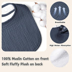Susurration Muslin Baby Drool Bibs 6Pack Soft Square Adjustable Baby Bandana - Image 3