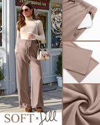 3 Pack Maternity Pants for Women Over The Belly Lounge Work Pregnancy Pants - Image 4