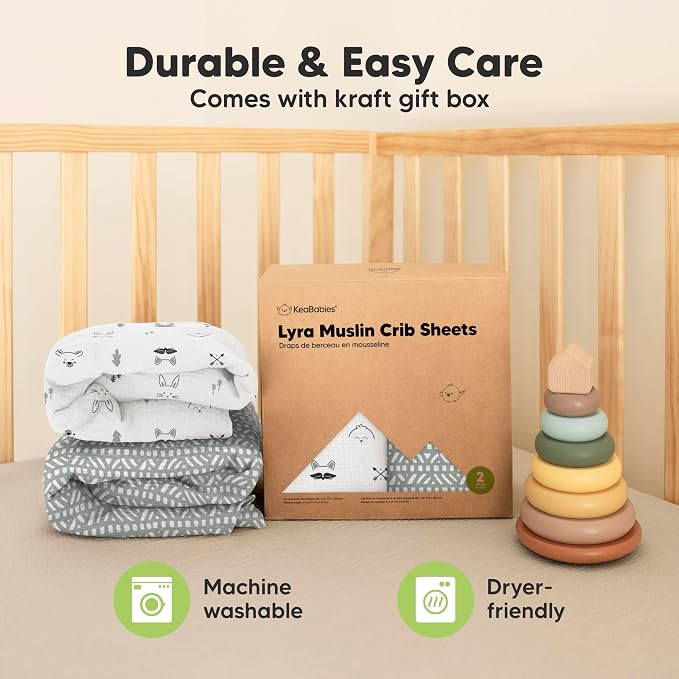 KeaBabies 2-Pack Muslin Crib Sheets - Image 8