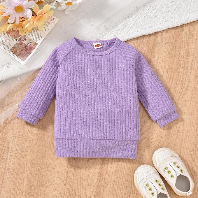 HINTINA Infant Baby Girl Knit Pullover Long Sleeve Sweater Outfits Fall Winter - Image 5