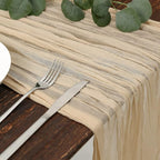DOLOPL Beige Cheesecloth Table Runner 13.3ft Boho Gauze Cheese Cloth Table - Image 2