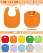 JaGely 30 Pack Baby Muslin Bandana Bibs Multicolor Solid Unisex Waterproof - Image 2