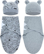 Cinaci 2 Pack Adjustable Soft Cotton Blend Newborn Baby Receiving Swaddle by Cinaci