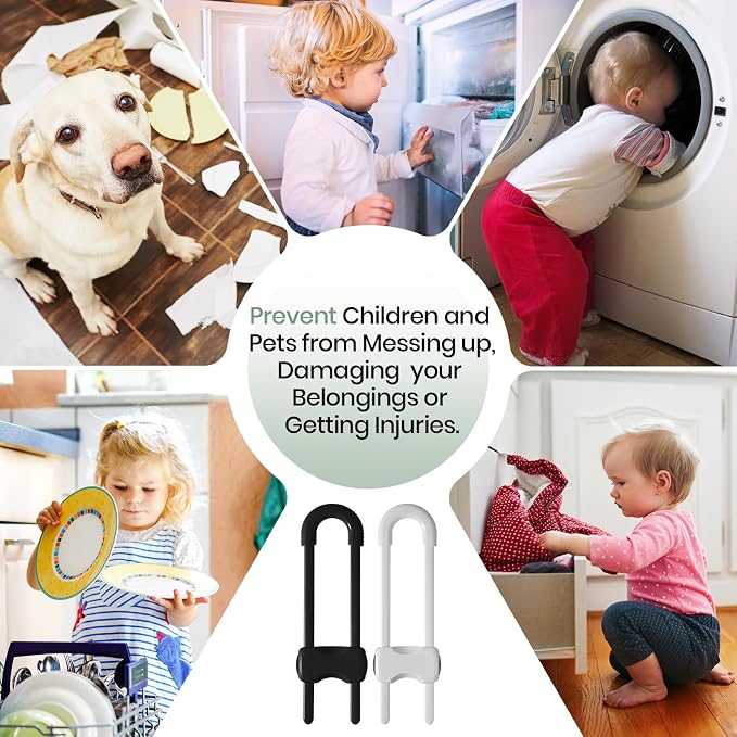 Jetec 10 Pieces Cabinet Locks for Babies, U-Shaped Proofing Drawers Safety - Image 4