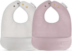 Vegan Leather Easy Clean Baby Bibs by BleuLaLa