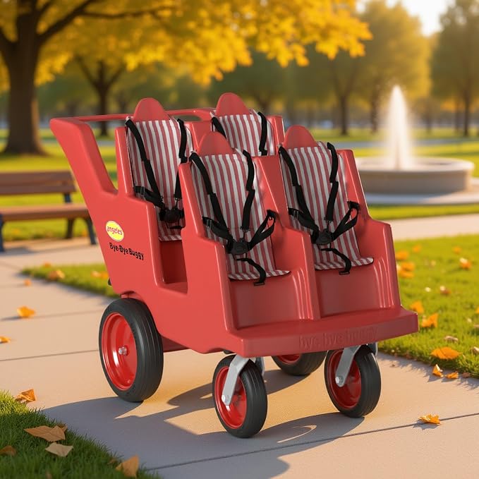 Children’s Factory 4 Passenger Bye-Bye Buggy, Daycare or Preschool Stroller - Image 6