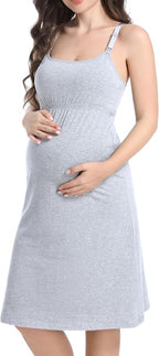 SUIEK 3-Pack Maternity Nursing Nightgown Cotton Breastfeeding Dress Pregnancy - Image 2