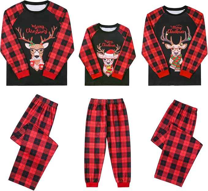 Weixinbuy Family Pajamas Set Christmas Pjs Matching Clothes Pajamas - Image 2