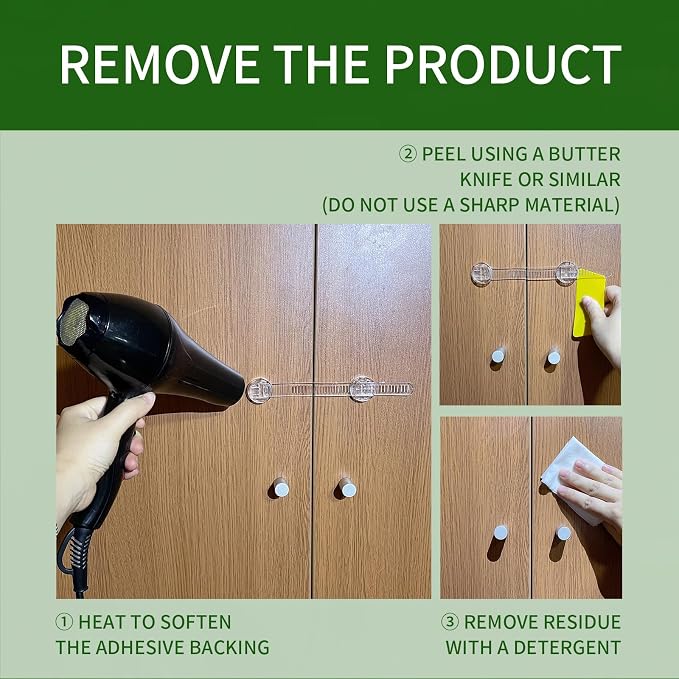 Baby Proof Cabinet Locks, Safe Quick and Easy Transparent Drawer Door Latches - Image 5