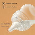 Natural Glass Baby Bottle for Breastfeeding Babies, 8oz Anti-Colic Baby Bottle - Image 4