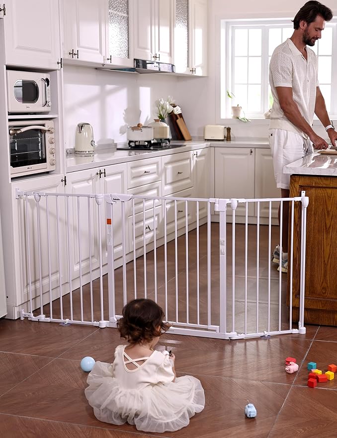 Babelio 71" Extra Wide Baby Gate, Hardware Mounted Pet Gate Indoor, Foldable 3 by BABELIO
