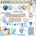 Dusty Blue Baby Shower Decorations- Boy Baby Shower Decor Set with- Welcome - Image 2