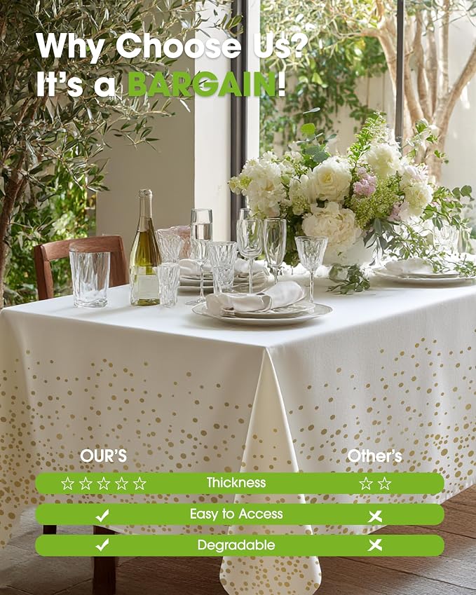 Pureegg Plastic Table Cloth Disposable 8 Pack, 54 x 108 Inch Table Cloths - Image 6