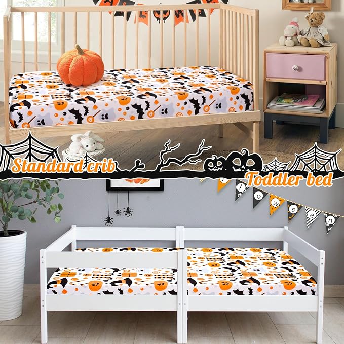 UOMNY Halloween Pumpkin Crib Sheet - Image 6