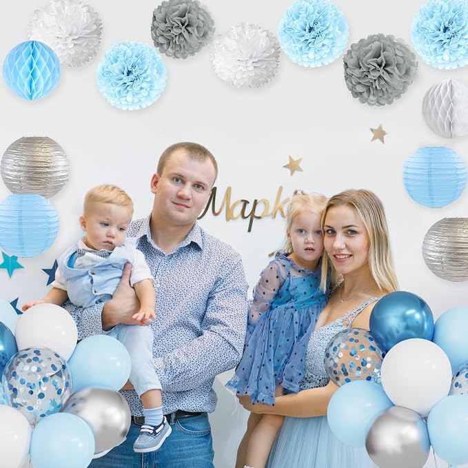 Ouddy Party Blue Baby Shower Decorations - Image 7