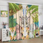 Animals Curtains Colorful Forest Cartoon Cute Zebra Tiger Elephant - Image 4