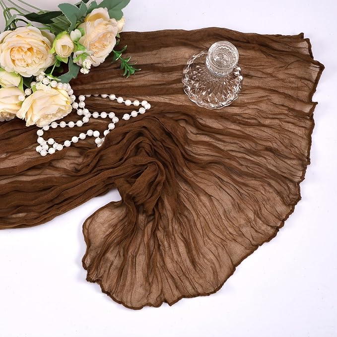 6 Pack Brown Fall Cheesecloth Table Runner 10Ft Gauze Cheese Cloth Table Runner - Image 7